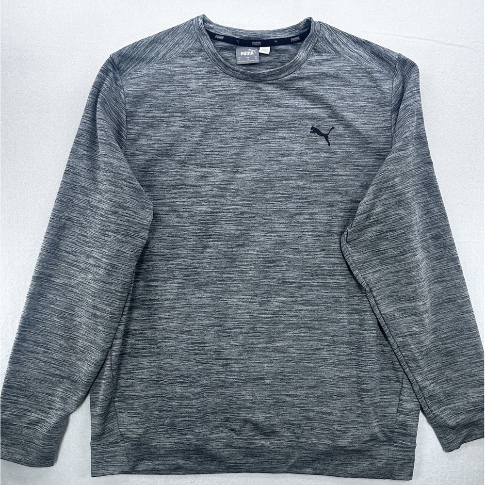 Puma Men's Brushed Fleece Pullover Sweatshirt Gray Size XL